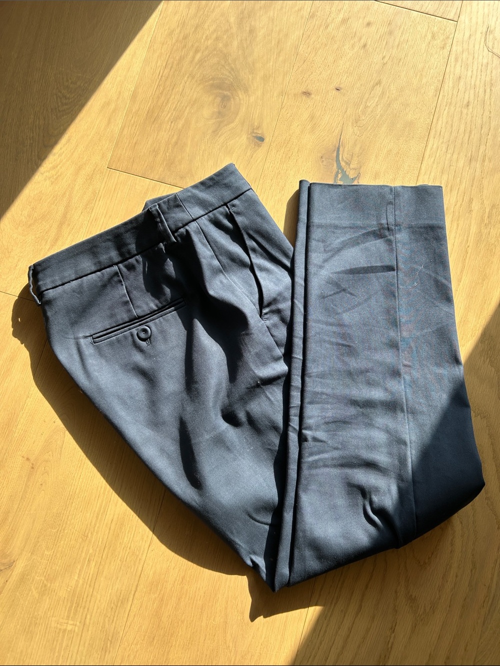 Weekend Max Mara Navy Flat Front Trousers